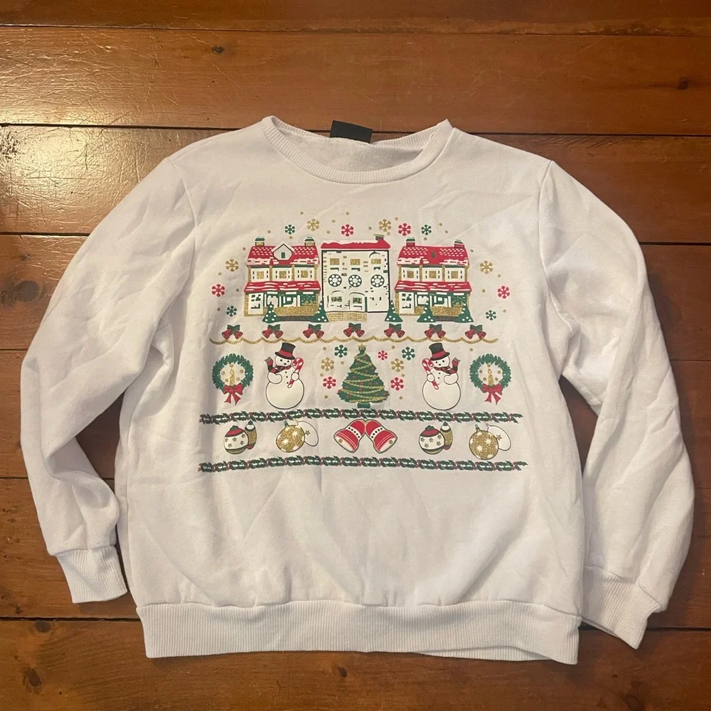 Vintage 90s Christmas Scene Sweatshirt - Picture 2 of 8